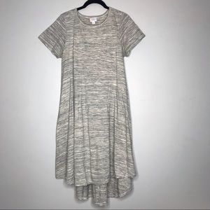 LuLaRoe Carly Heather Gray Medium T-Shirt Dress